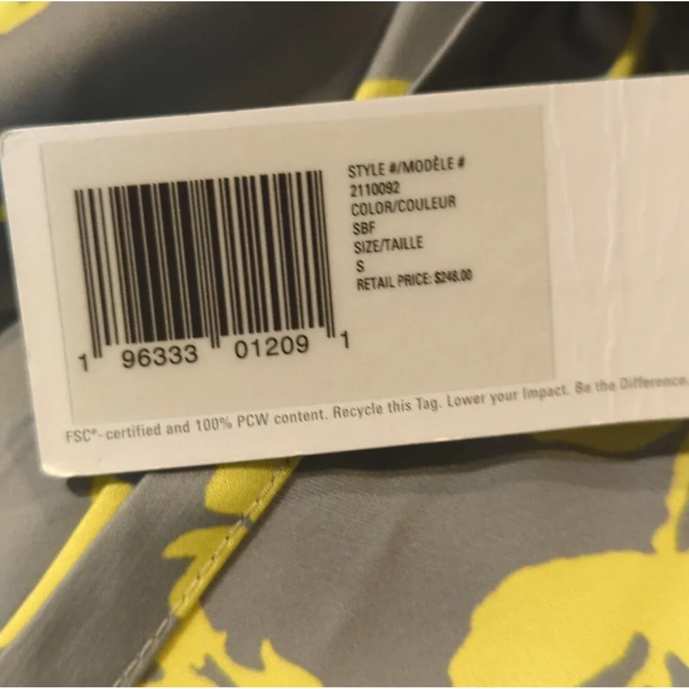 Outerknown Ellison Slip Dress Maxi Womens Small Gray Yellow Floral Sleeveless